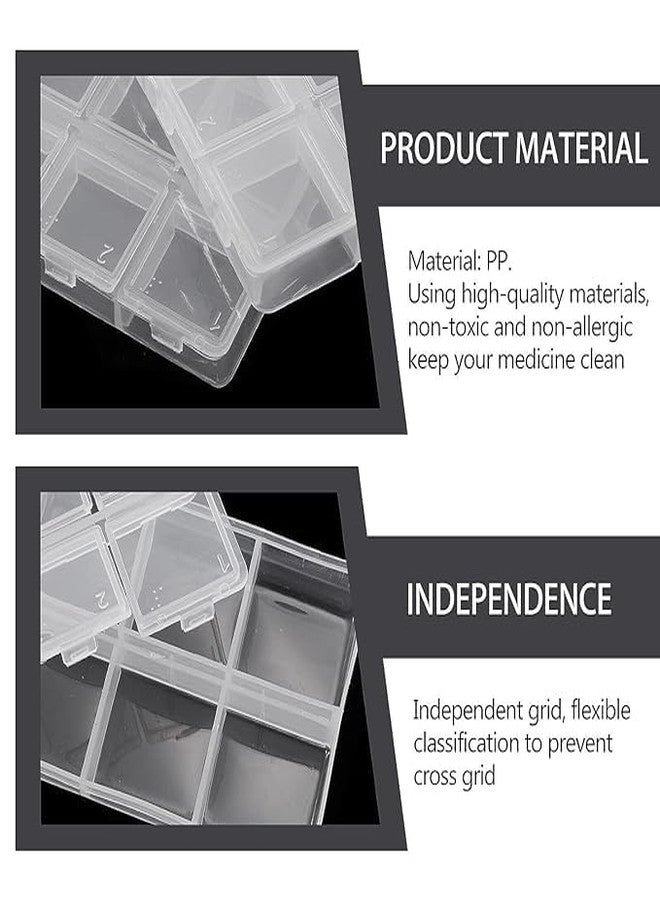 JAMBUVANTI Transparent Pill Box, Portable Medicine Box, 6 Compartments, Modern, Sleek, Contemporary, Functional, 8 x 6 x 1.5 cm - Image 4